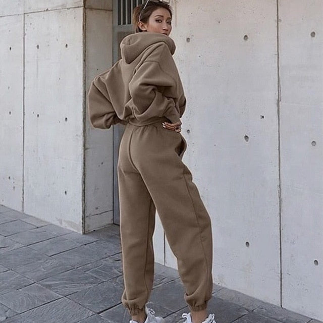 Women Warm Hoodie and Pants Set - fydaskepas