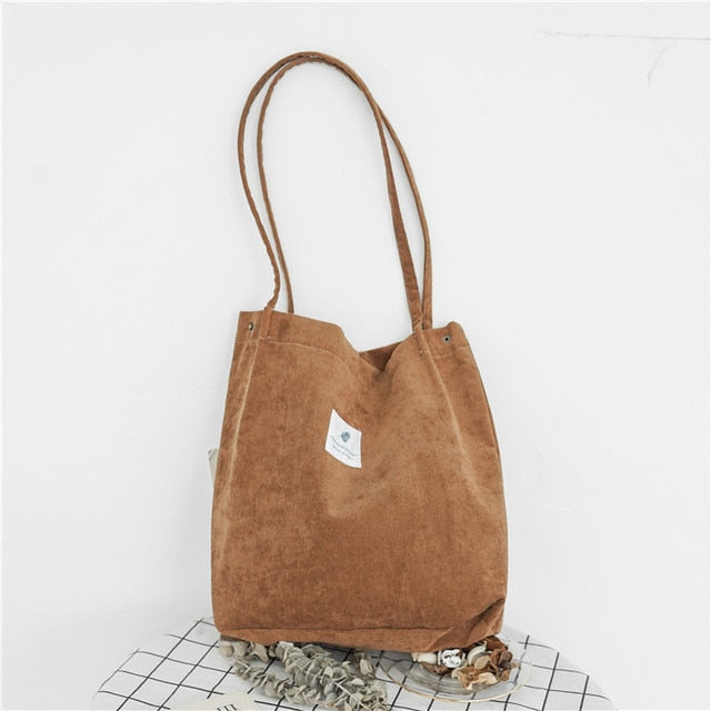 Women Corduroy Canvas Shoulder Bags - fydaskepas