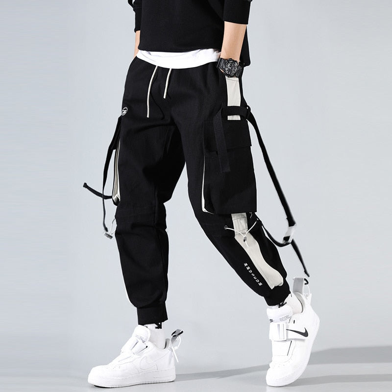 Joggers Men Ribbons Cargo Pants - fydaskepas