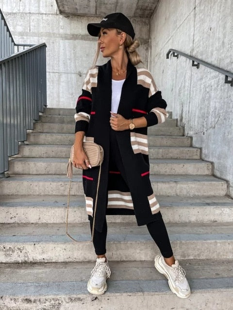 Women Stripe Sweater Casual Wear - fydaskepas