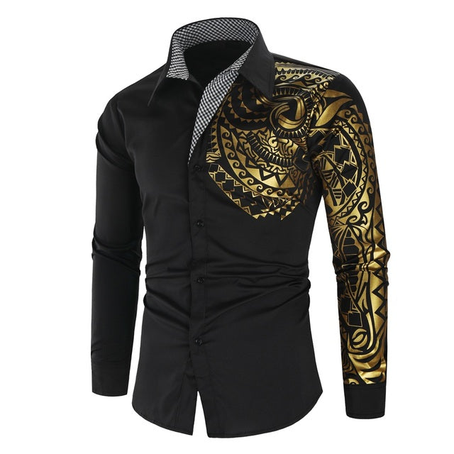 Luxury Gold Black Shirt For Men - fydaskepas