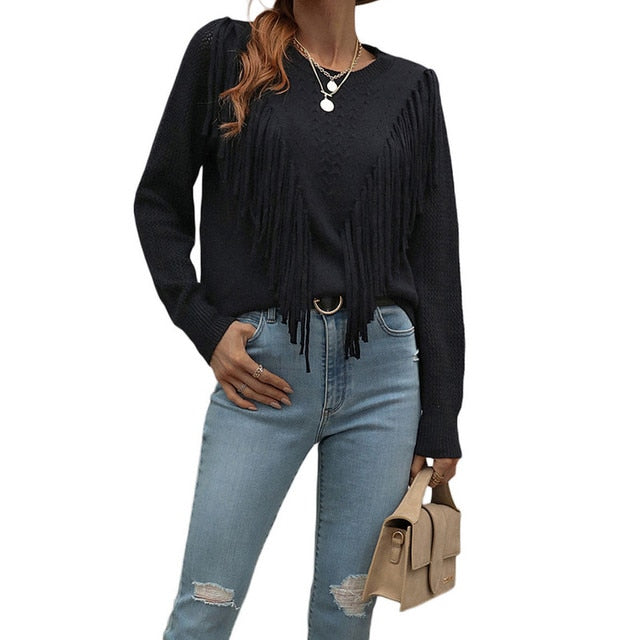 Women Tassels Autumn Sweaters - fydaskepas