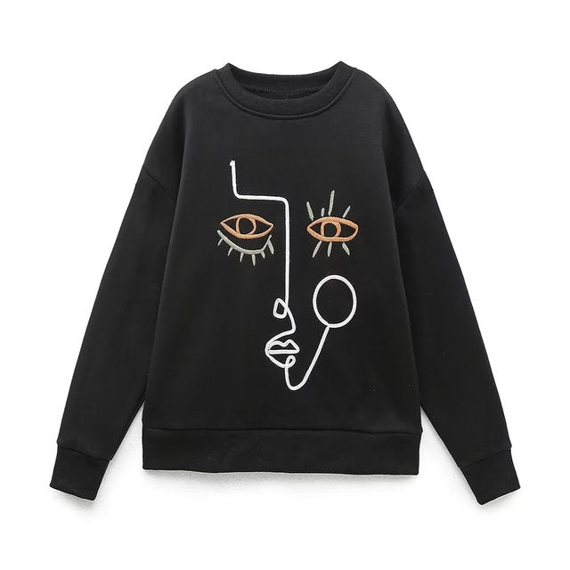 Women Fashion Printing Basic Sweatshirts - fydaskepas