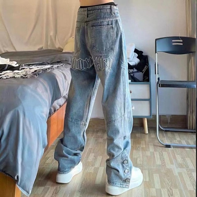 Men Straight Loose Wide-leg Pants - fydaskepas