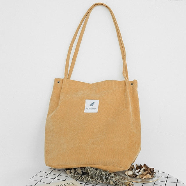 Women Corduroy Canvas Shoulder Bags - fydaskepas