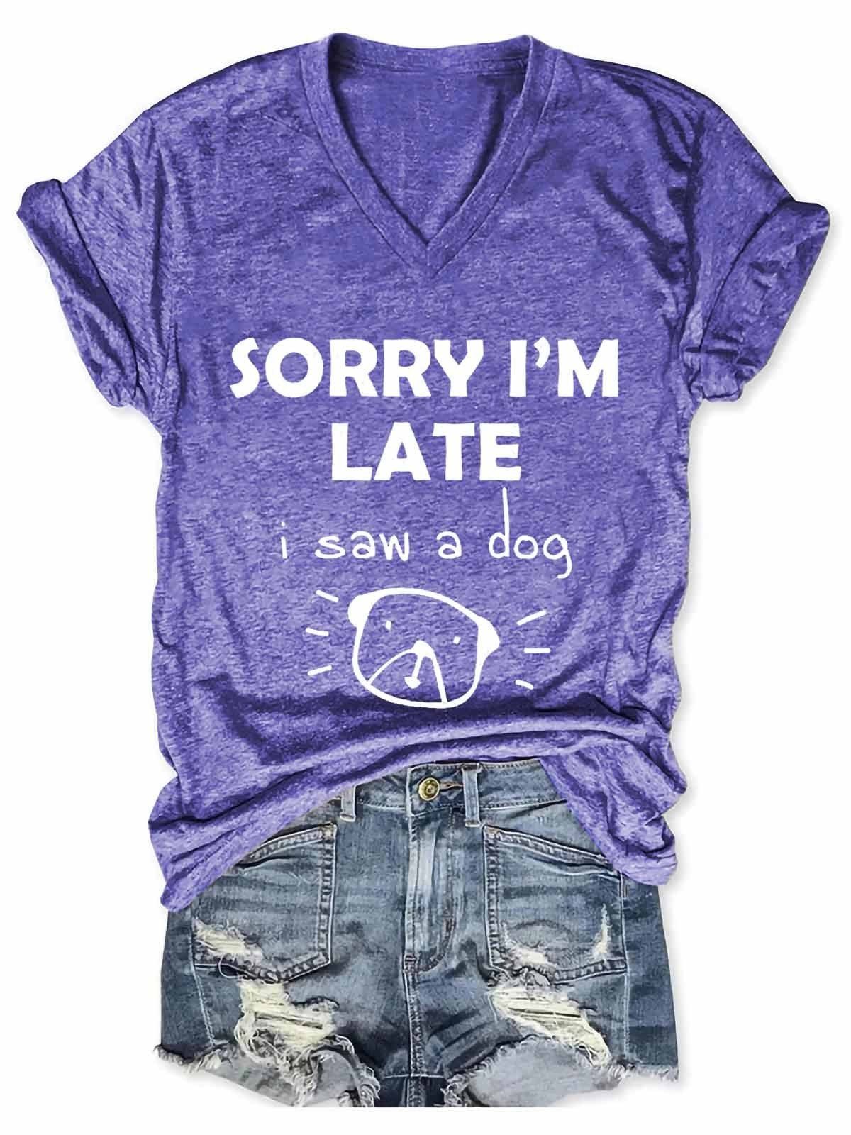 Women's Dog V-Neck Tee - fydaskepas