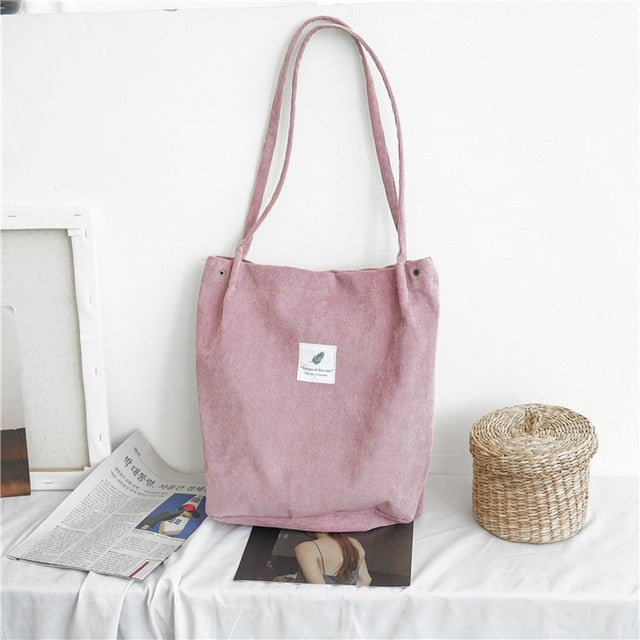 Women Corduroy Canvas Shoulder Bags - fydaskepas