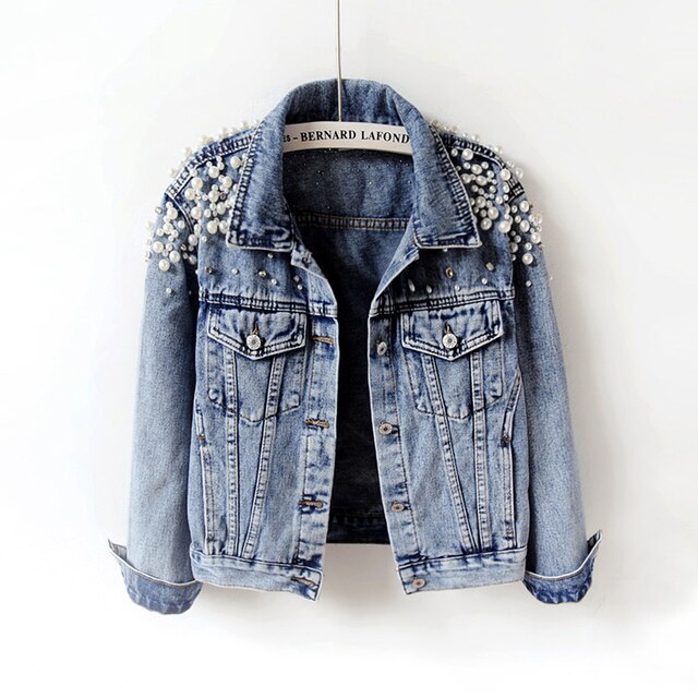 Pearl Casual Denim Jacket for Women - fydaskepas