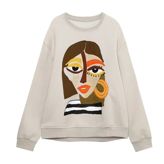 Women Fashion Printing Basic Sweatshirts - fydaskepas