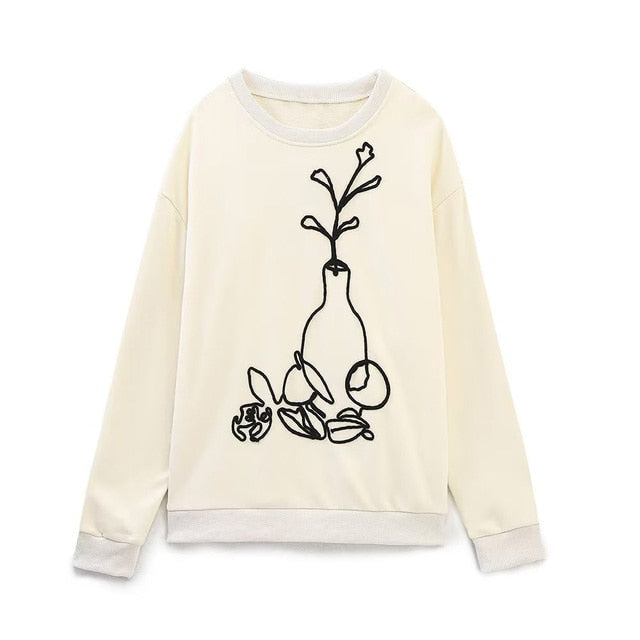 Women Fashion Printing Basic Sweatshirts - fydaskepas