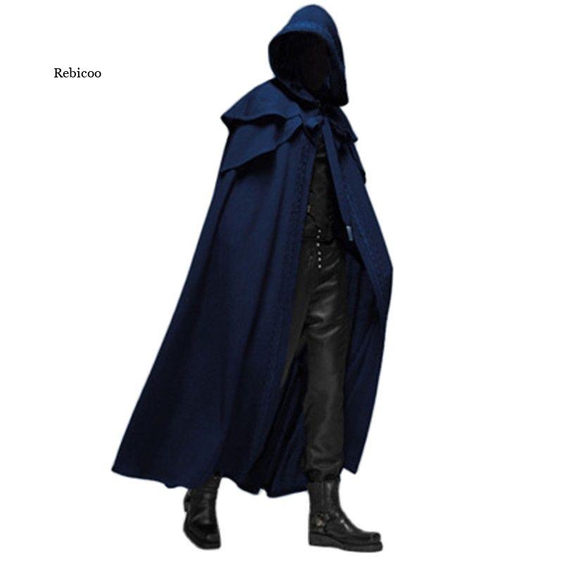 Hooded Solid Loose Men Cloak - fydaskepas