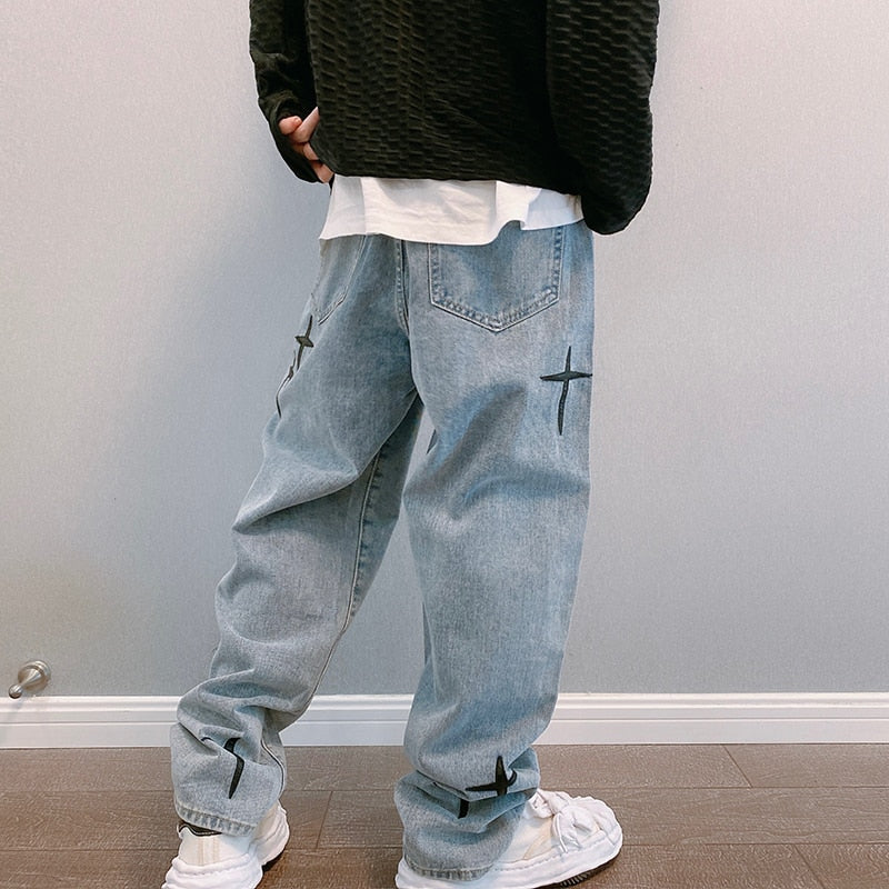 Men Straight Loose Wide-leg Pants - fydaskepas