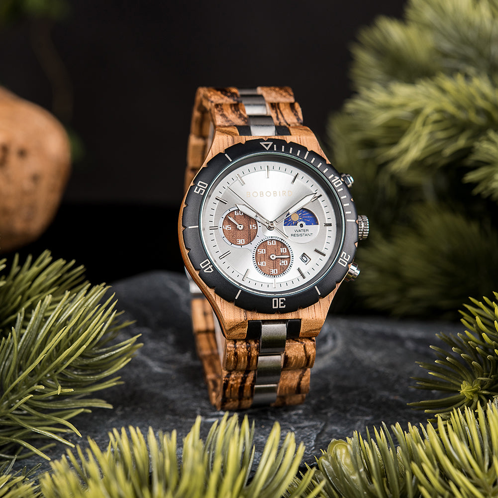 Luxury Wooden Chronograph Watch for Men - fydaskepas