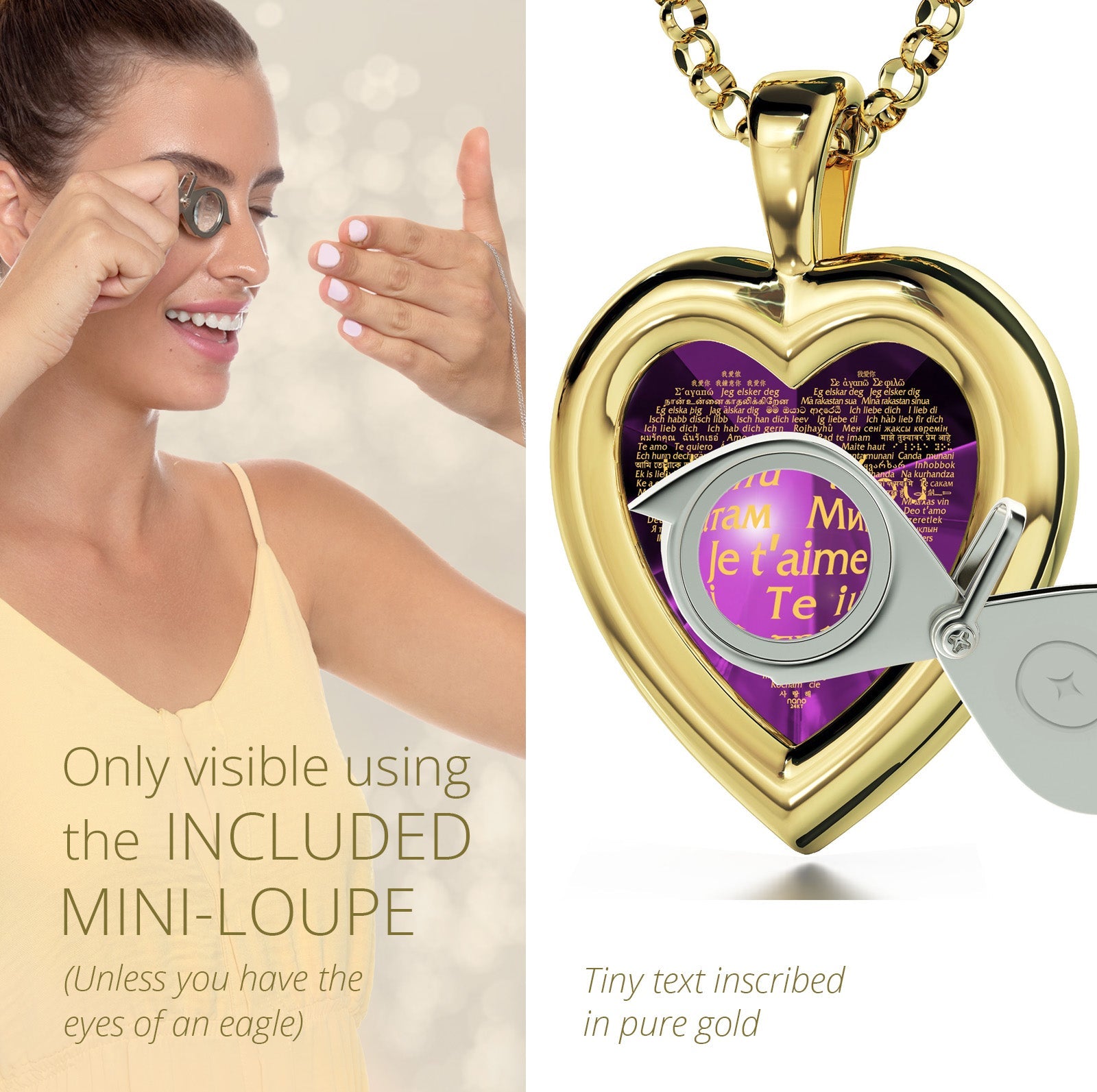 Gold Plated Silver Heart Jewelry Set I Love You Necklace - fydaskepas