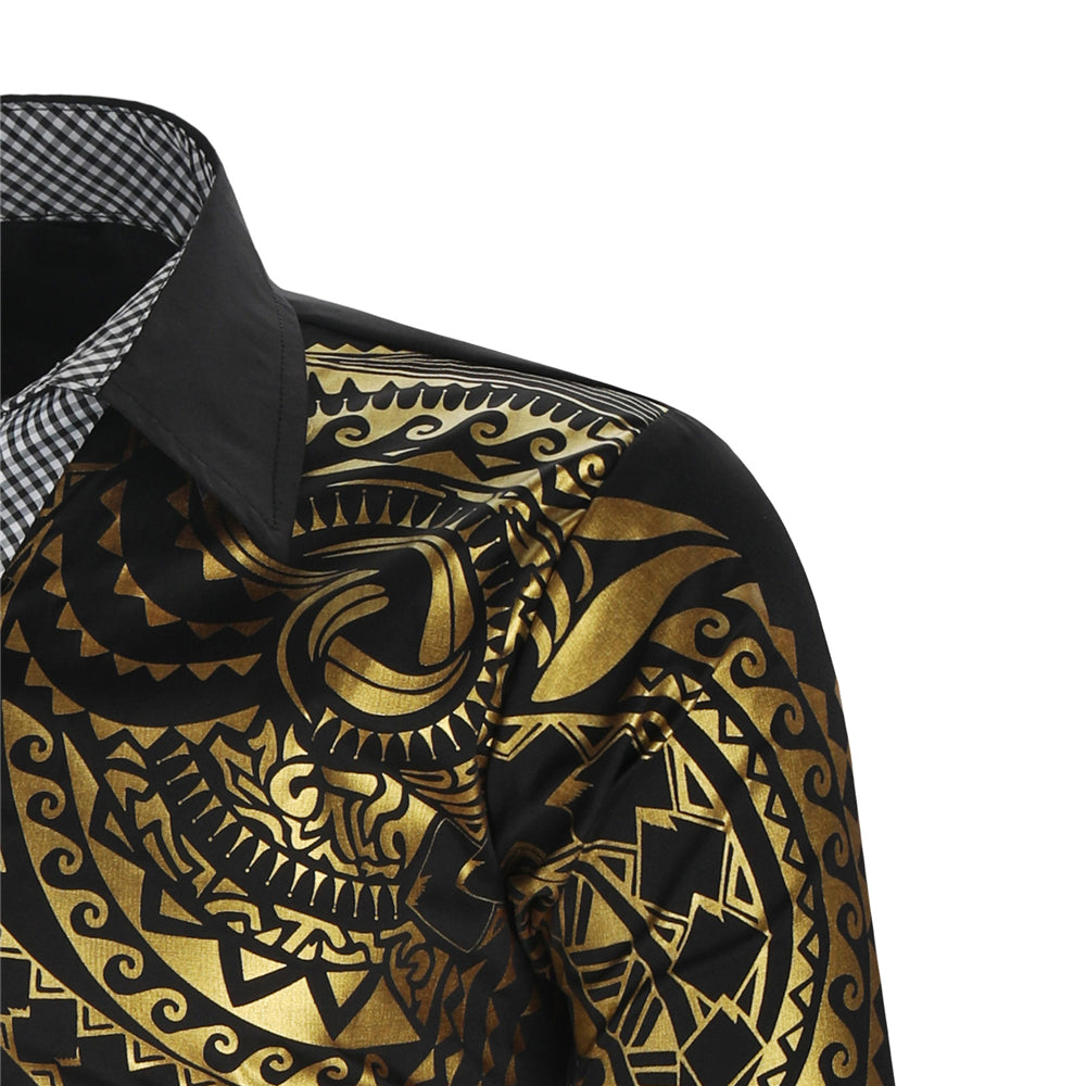 Luxury Gold Black Shirt For Men - fydaskepas