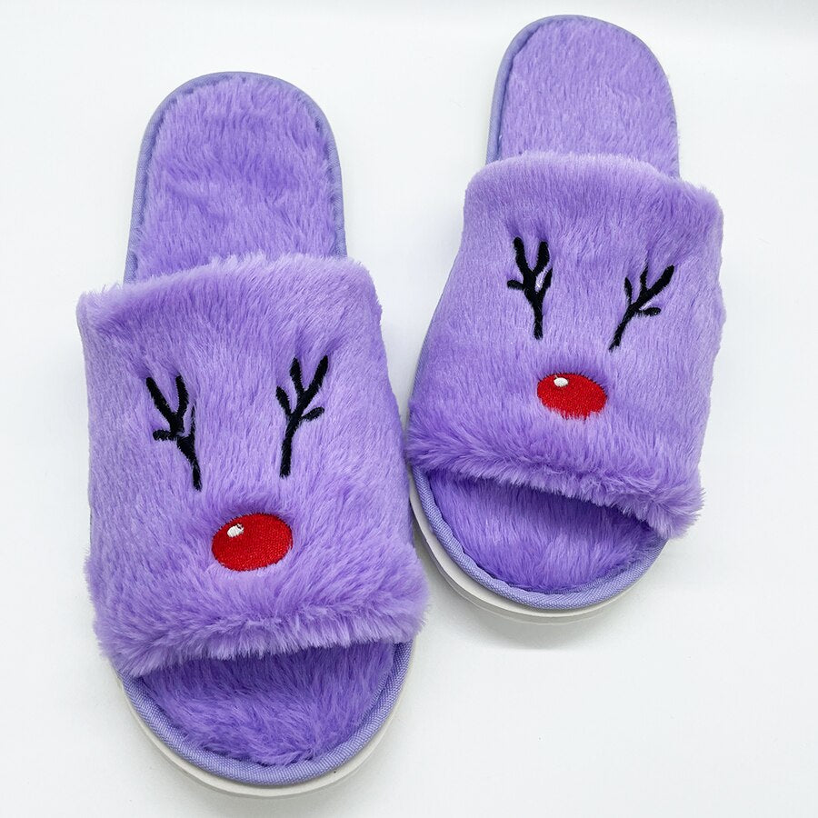 Women Christmas Slippers Plush Shoes - fydaskepas