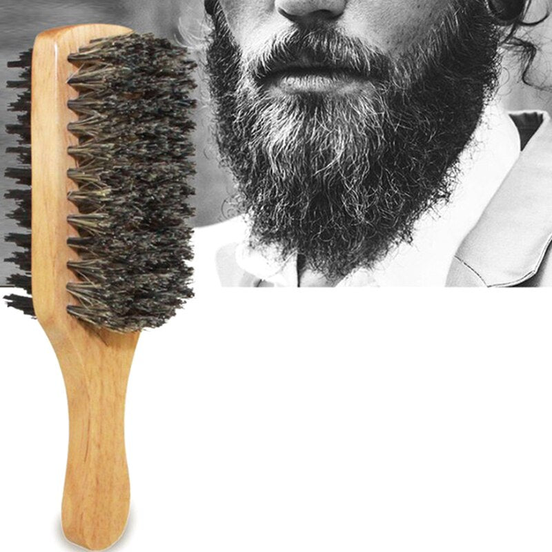 Men Boar Bristle Wooden Hair Brush - fydaskepas