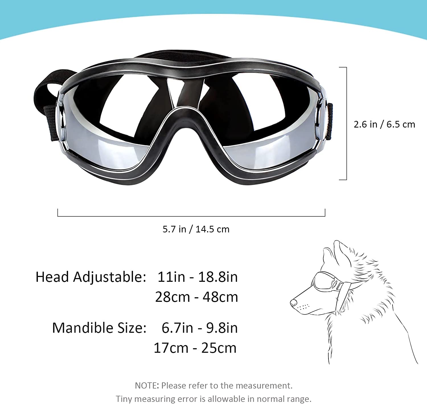 Adjustable Strap Dog Eye Protection Goggles - fydaskepas