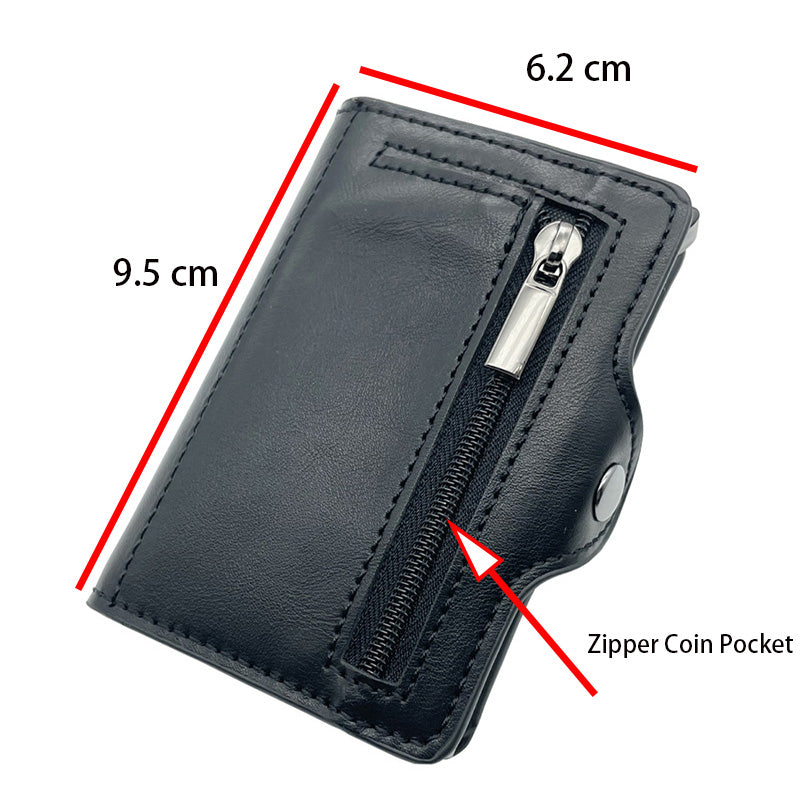 Slim Thin Trifold Men Leather Wallet For Apple AirTags - fydaskepas