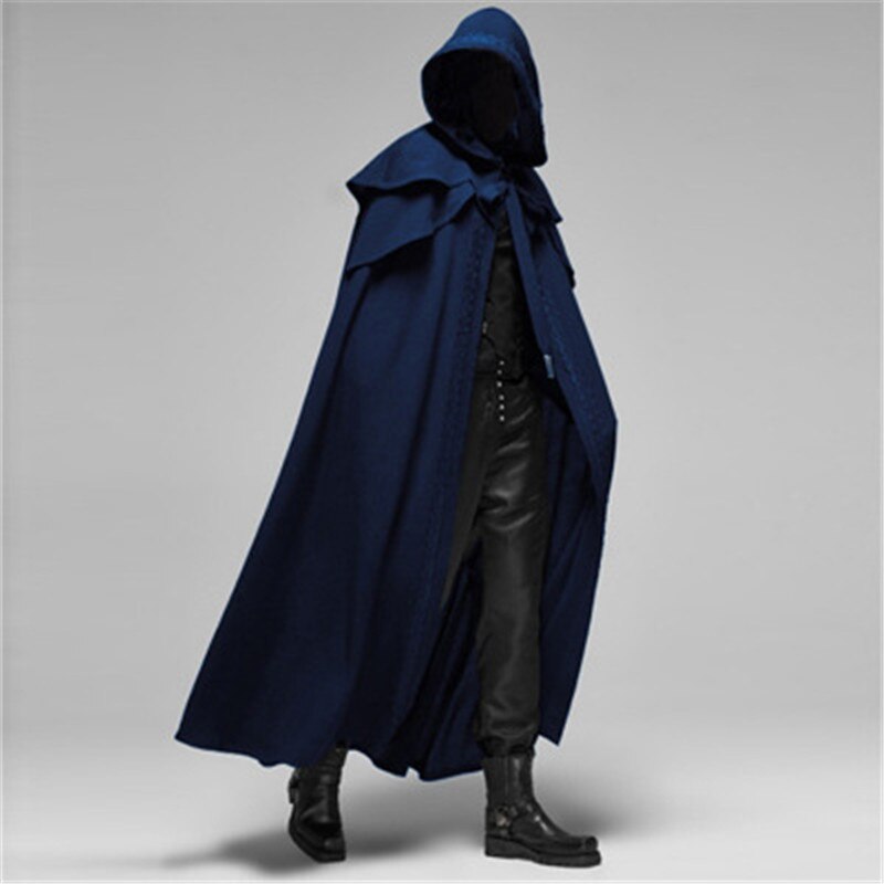 Hooded Solid Loose Men Cloak - fydaskepas