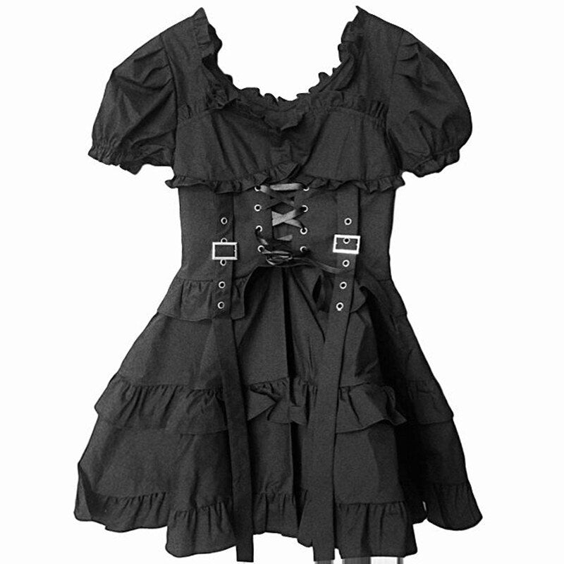 Gothic Women Black Dress - fydaskepas