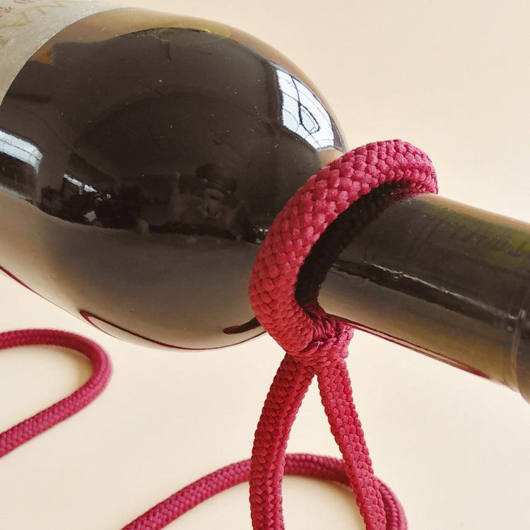 Suspended Rope Wine Bottle Holder - fydaskepas