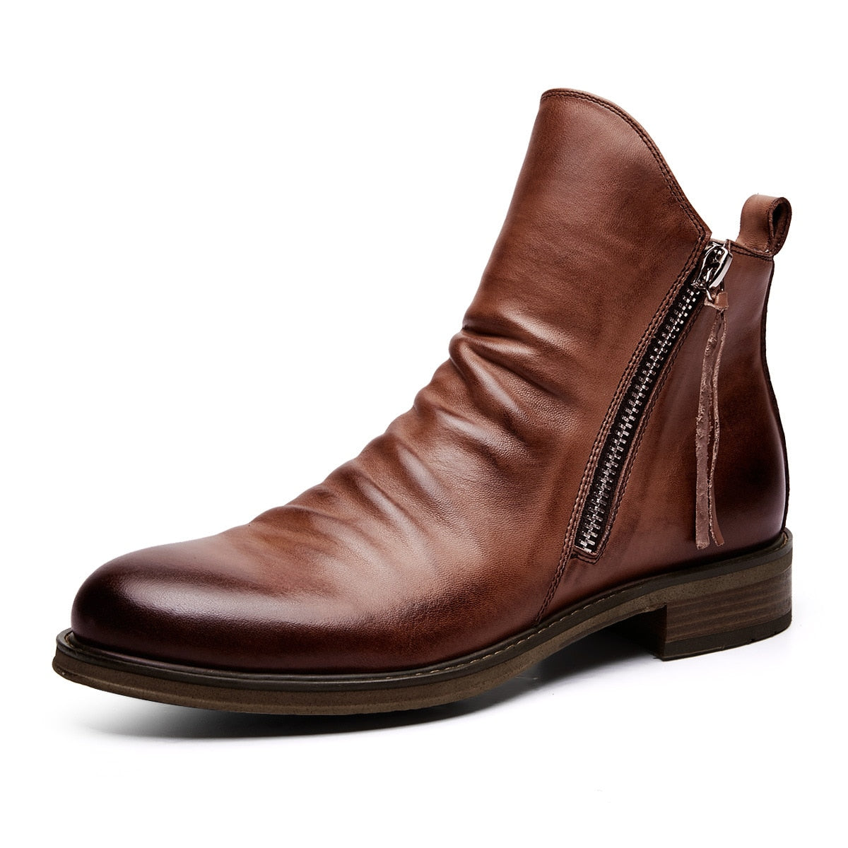 Retro Ankle Non-Slip Leather Boots Men - fydaskepas