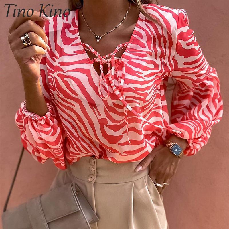 Zebra V-neck Women Blouse - fydaskepas