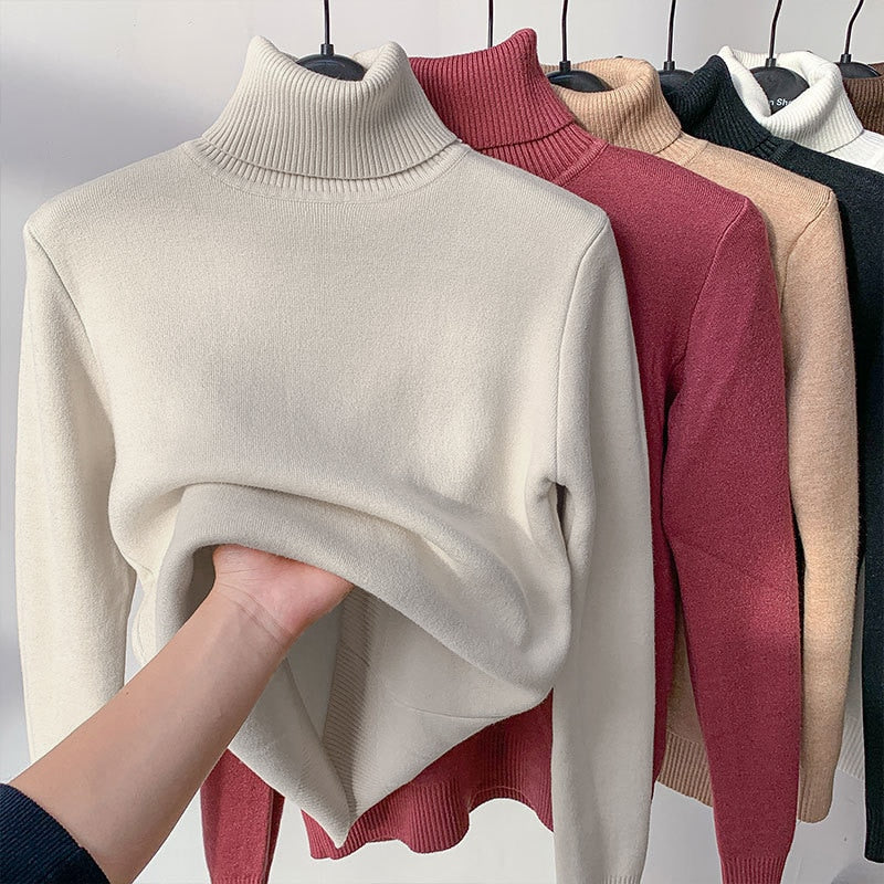 Women Turtleneck Autumn Winter Sweater - fydaskepas