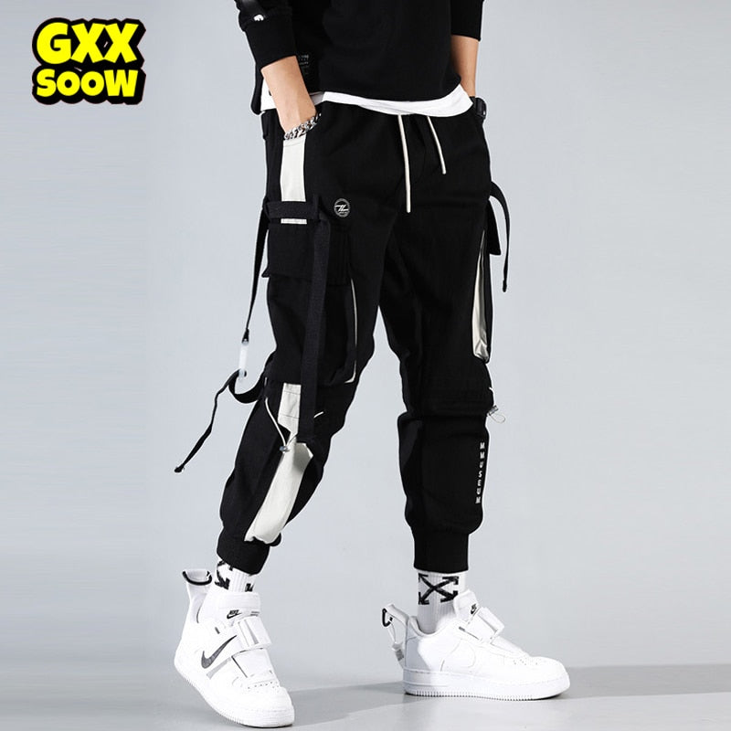 Joggers Men Ribbons Cargo Pants - fydaskepas