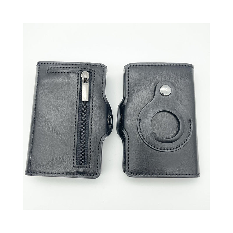 Slim Thin Trifold Men Leather Wallet For Apple AirTags - fydaskepas