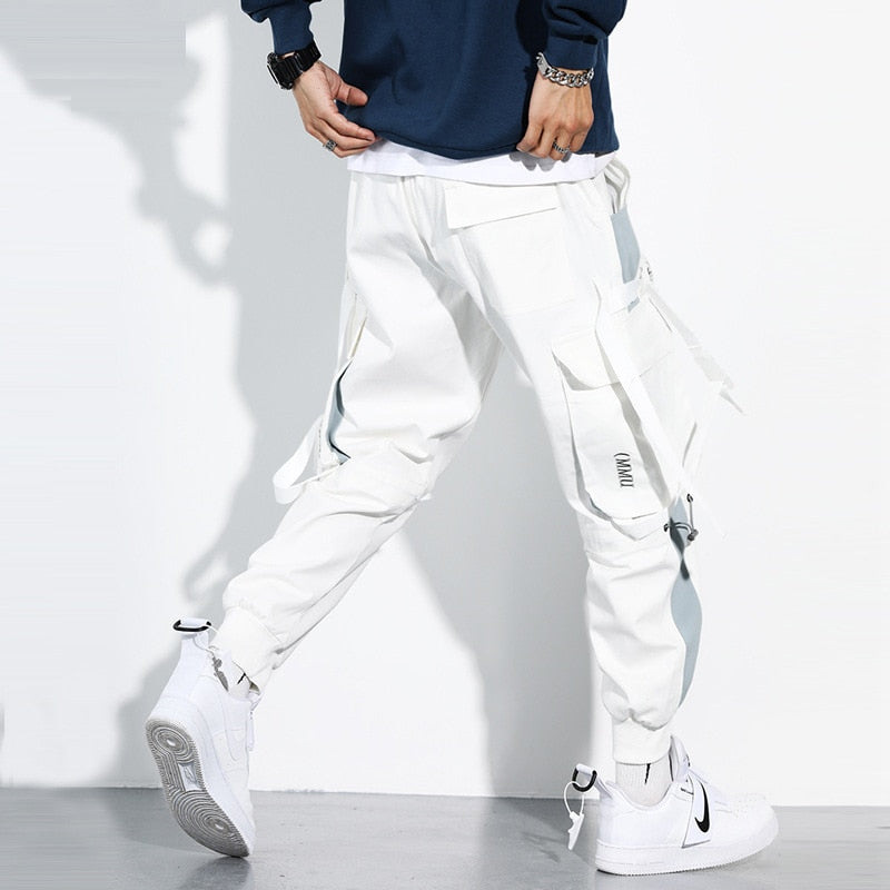 Joggers Men Ribbons Cargo Pants - fydaskepas