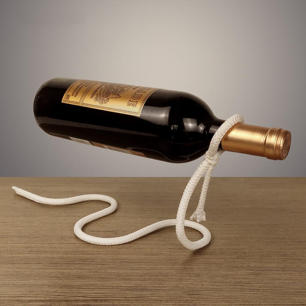 Suspended Rope Wine Bottle Holder - fydaskepas