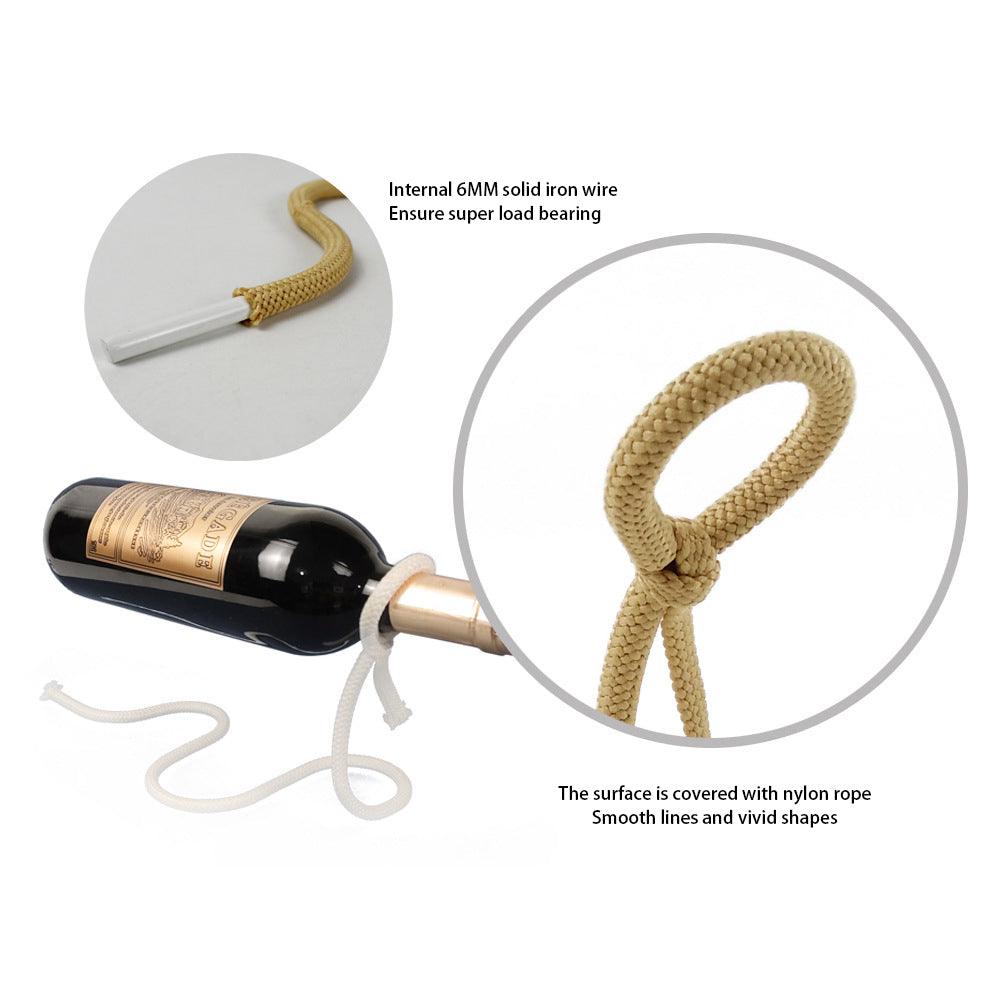 Suspended Rope Wine Bottle Holder - fydaskepas